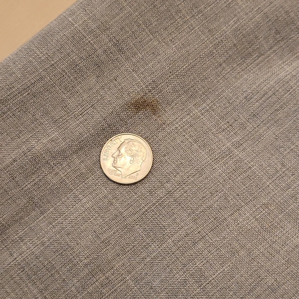 Vintage 1980s Scarlet Pleated Grey Pantsuit with Slit and Button Details - Picture 15 of 16